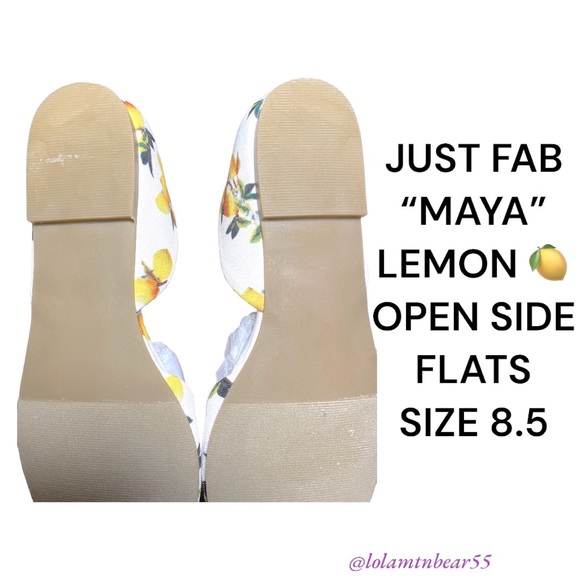 JUST FAB BRAND “MAYA” LEMON 🍋 FLATS, SIZE 8.5-OPEN SIDES, EXCELLENT CONDITION - Picture 11 of 16